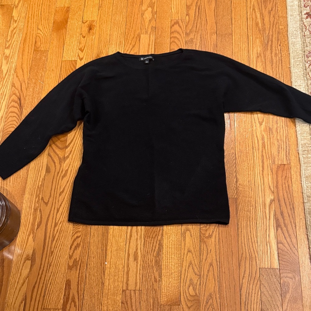 INC International Concepts Black Crew Neck Sweater